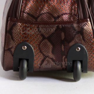 Suitcase Luggage Travel Bag Wheels Snake Skin Holdall
