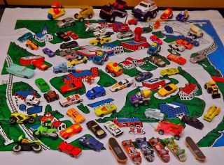 Large Set of 73 Diecast Toy Cars in Matchbox City or Country Hotwheels