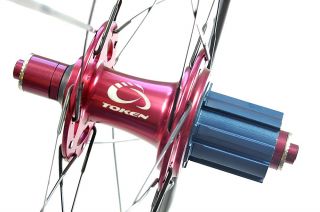 Token C50 Carbon Fiber Clincher Wheels Wheelset Red