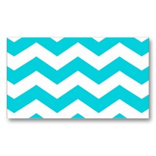 Aqua and White Zig Zag Pattern Business Card Templates