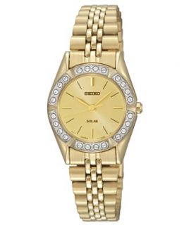 Seiko Watch, Womens Solar Gold tone Stainless Steel Bracelet 25mm