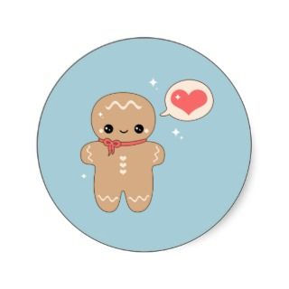 Kawaii Gingerbread Man Sticker