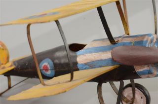 RARE Bi Plane Vintage Pressed Wright Flyer Metal Toy