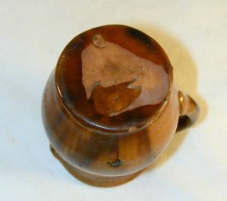 Old Manganese Glazed Redware Miniature Pitcher Medinger