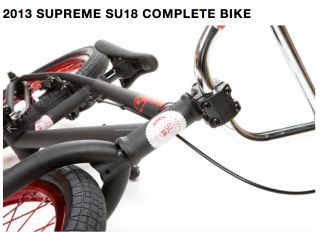 2013 United Bike Co SU18 Flat Black Red Chrome 18 inch BMX Fit Su