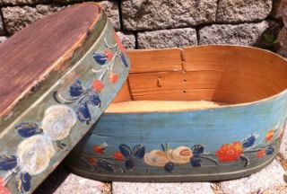 Antique 19th C Large Scandinavian /German Brides Box with Outstanding