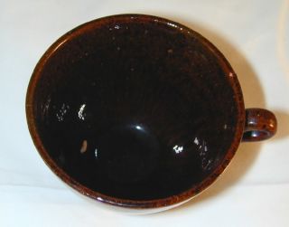 Antique Jugtown Manganese Glazed Redware Cup Saucer 585