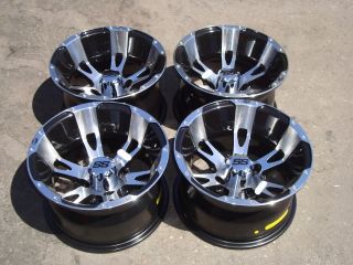 set of four new 12 rims with 16 chrome Lugs and 4 chrome ss caps
