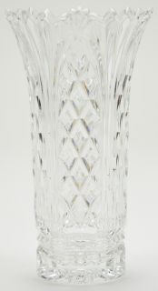 Collectible Lead Crystal Vase Etched Pattern 7 Tall Glass Home Decor