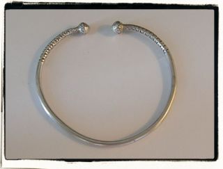 Vintage Solid Sterling Silver 925 Acorn Bangle Cuff Bracelet