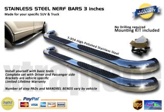 07   10 TOYOTA TUNDRA DOUBLE CAB Stainless Steel SIDE STEPS NERF BAR