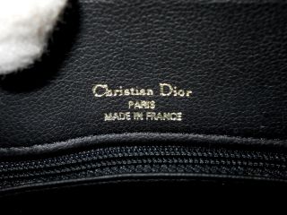 Used Christian Dior Black Leather Shoulder Bag Authentic 