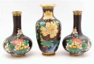 Fabulous Lot of 5 Vintage Japanese Chinese Cloisonne Wire Work Enamel