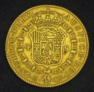 1786 Spain Charles III Heavy Gold 4 Escudos Coin Madrid Mint 13 28gm