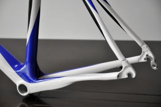 Carbon Frame & Fork Road Bike Frameset Blue/White Painting Colors 58CM