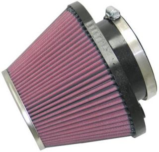 Air Filter Conical Oval Cotton Gauze Red Chrome Steel End Cap 6