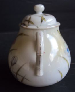 Antique Meiji Japanese Kutani Porcelain Tea Set Teapot Creamer Sugar