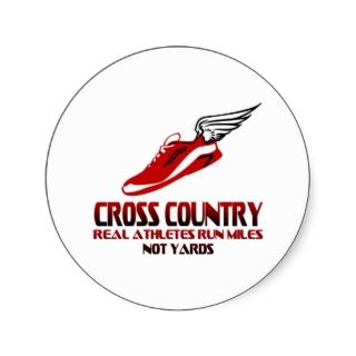 Cross Country Running Round Sticker