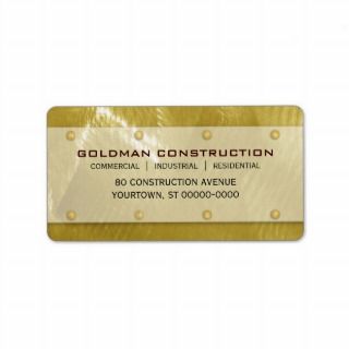 Brushed Faux Gold Metal Look Business Card