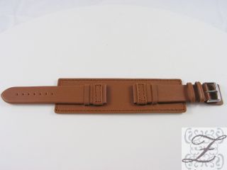 Breitband Uhrenarmband aus Leder Uhren Armband UAL24mm 12 hell braun