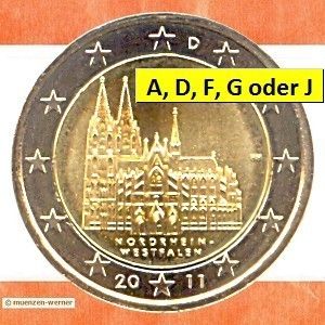 Münzen BRD2 Euro Münze 2011 NRW Kölner Dom Sondermünze