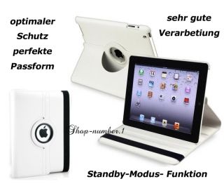 iPad 2 & 3 Schutz Hülle +Schutzfolie +Stift 360° Leder Tasche