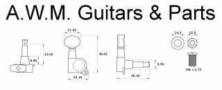 Gitarren Tuners Mechaniken Fender Style lefthand 6 rechts Schwarz