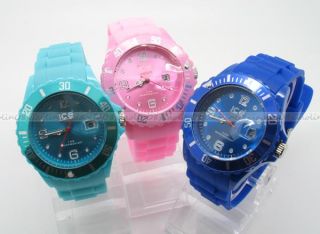 FASHION GIFT Wrist with DATE Unisex Watch Silicone Jelly Candy Sport