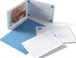 Geburtskarten Set Herzbube   15 Geburtsanzeigen Karten zur Geburt