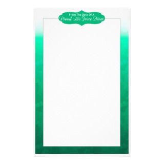 Desk Of Proud Air Force Mom (green) Customized Stationery