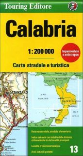 TCI 13 Kalabrien, Karte, Straßenkarte Italien 1200.000