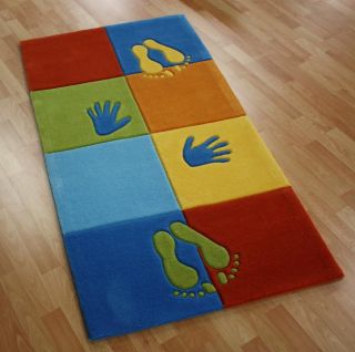 Kinder Teppich Spielteppich Hände & Füße 80x150 Hell 1,8cmHöhe