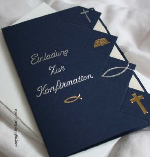 edle Einladungskarten / Danksagungskarten zur KONFIRMATION / Kommunion