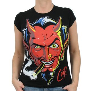 Devil by Coop Girlie Shirt, schwarz
