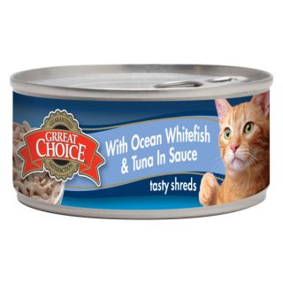 Grreat Choice Shredded Ocean Whitefish & Tuna Cat Food   Sale   Cat