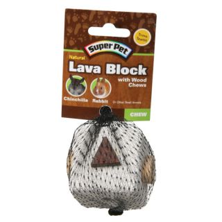 Super Pet Natural Lava Block with Wood Chews Toy for Small Animals   Toys   Small Pet