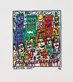 Rizzi   Eating Out   Druck Farblithographie   26.3 x 29.3 cm
