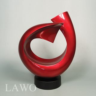 LAWO Lack Design Skulptur LINUS rot Modern Deko Objekt Exklusiv