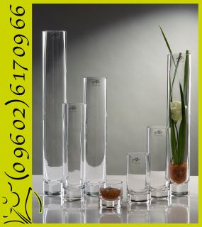 Vase Blumenvase schmale Tischvase Glas Tischdeko hoch 40 cm