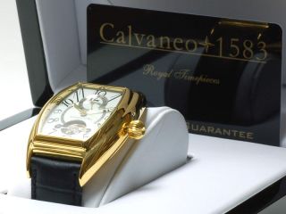 VK 1.560, Euro  Calvaneo 1583 TONNEAU GOLD LUXUS AUTOMATIK UHR