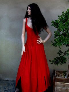Mittelalter Gothic Mieder   Kleid Melinda rot 34   44