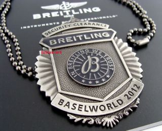 BREITLING BASEL Medaille mit Kette Security for VIP Sammlerstück NEU