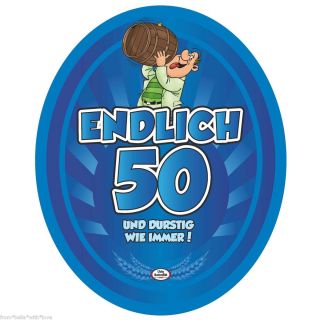 Flaschenetikett 50 Geburtstag Bieretikett ENDLICH 50 Bier Bierflasche