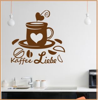 Wandtattoo Küche Kaffee Herz *edles Design coffee Liebe