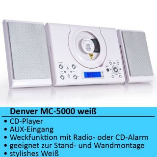 Musikcenter Stereoanlage CD Player AUX Radio Uhr Wandmontage