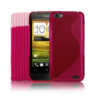 KOLAY® HTC One V Silikon Hülle Case Schutzhülle in Pink 