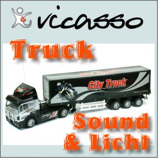 RC LKW City Truck mit Auflieger Beleuchtung & Musik c49