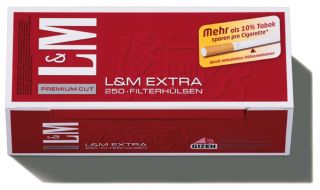 5000 (20x250) L&M Red Hülsen, Filterhülsen (Zigarettenhülsen