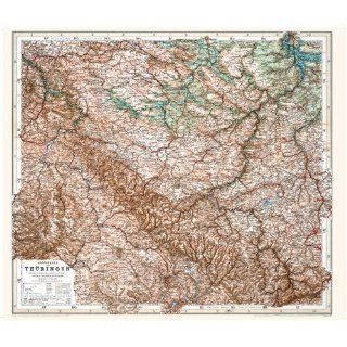 Historische Karte Handkarte von Thüringen   1903 (Plano) 1250000