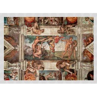 Bild mit Rahmen Michelangelo Buonarroti, Sündenfall und Vertreibung